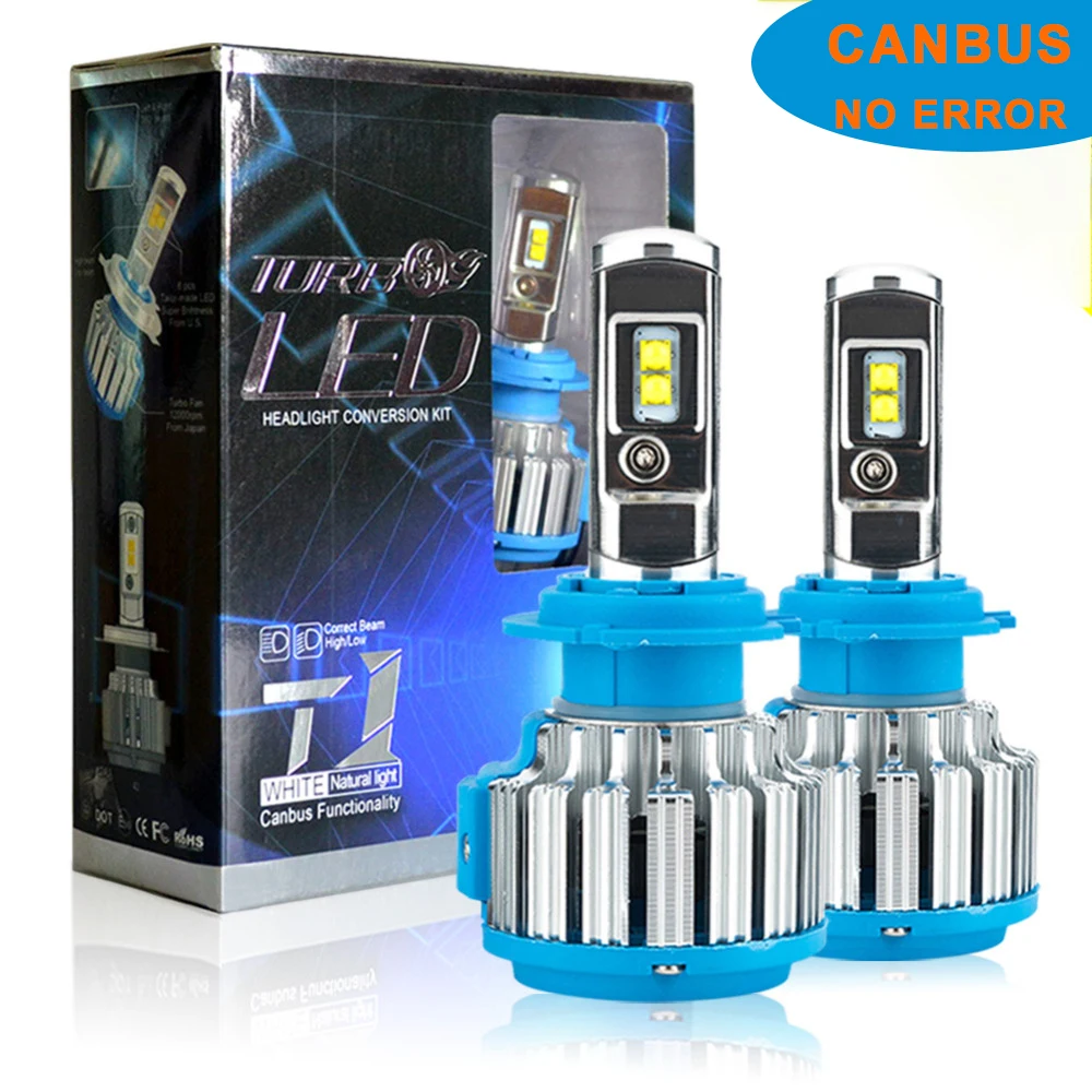 T1 Canbus Нет Ошибка светодиодный H1 H11 H4 H7 H8 H9 супер яркий автомобиль головной