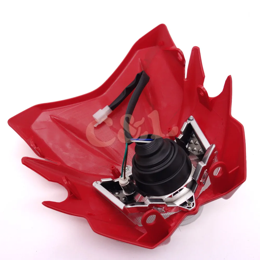 Передняя пластиковая фара H4 для мотоцикла красная двойного спортивного