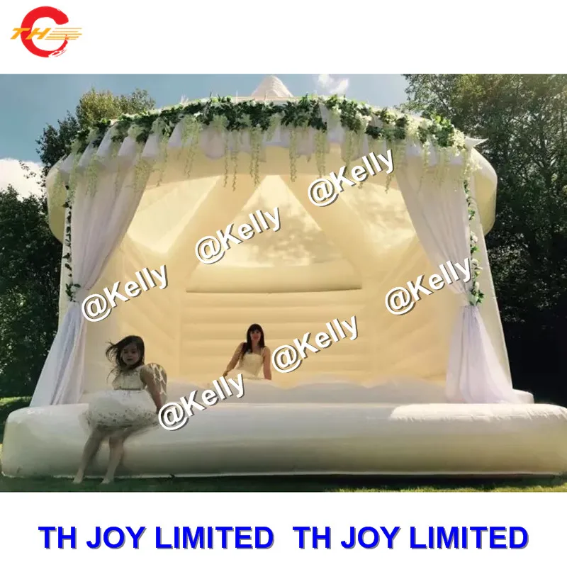 free door shipping white inflatable bouncer for sale castle wedding big bouncy jumper | Игрушки и хобби