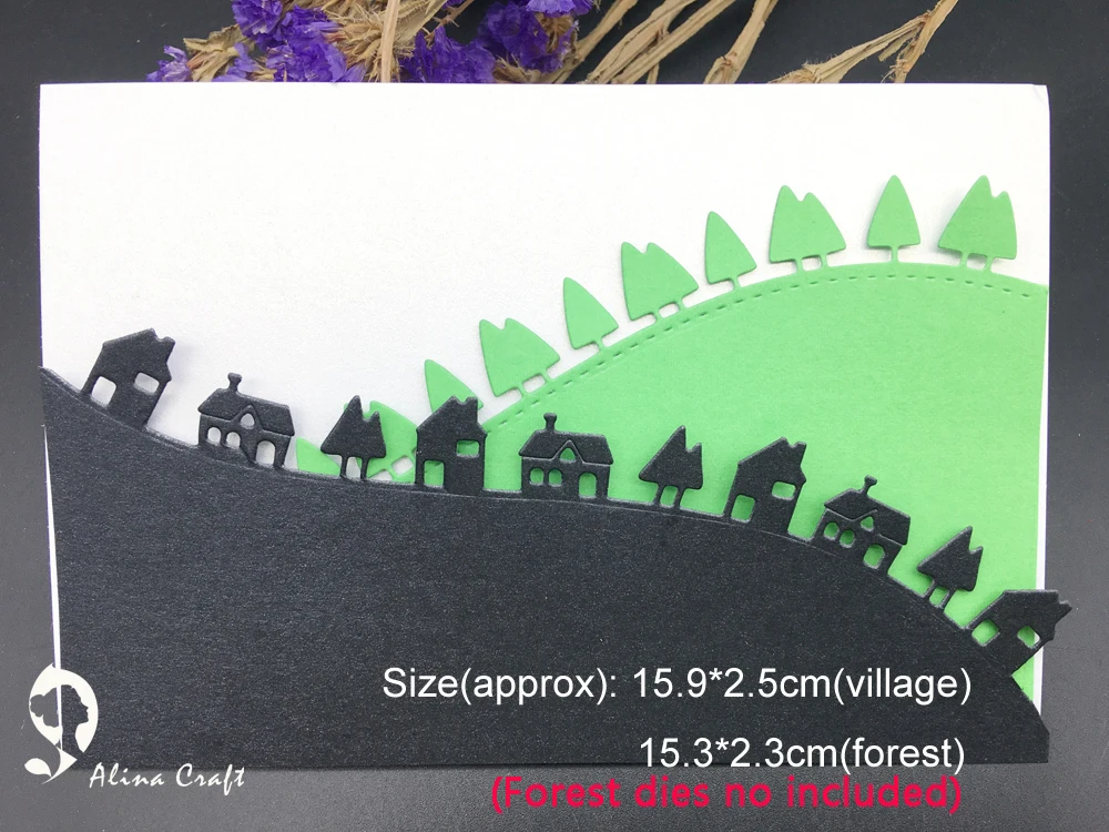Металлические Вырубные штампы 1 шт. волнистый дом лес Хилл деревня угловой