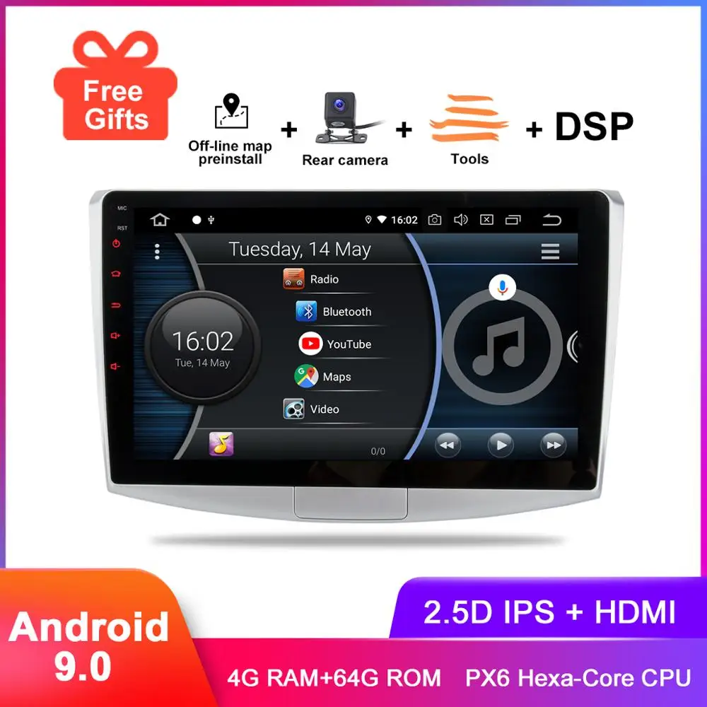 10 2 &quotIPS 2.5D Android 9 авто радио для Passat B6 B7 CC Magotan 2012 2013 2014 2015 DSP аудио видео GPS ГЛОНАСС Navi