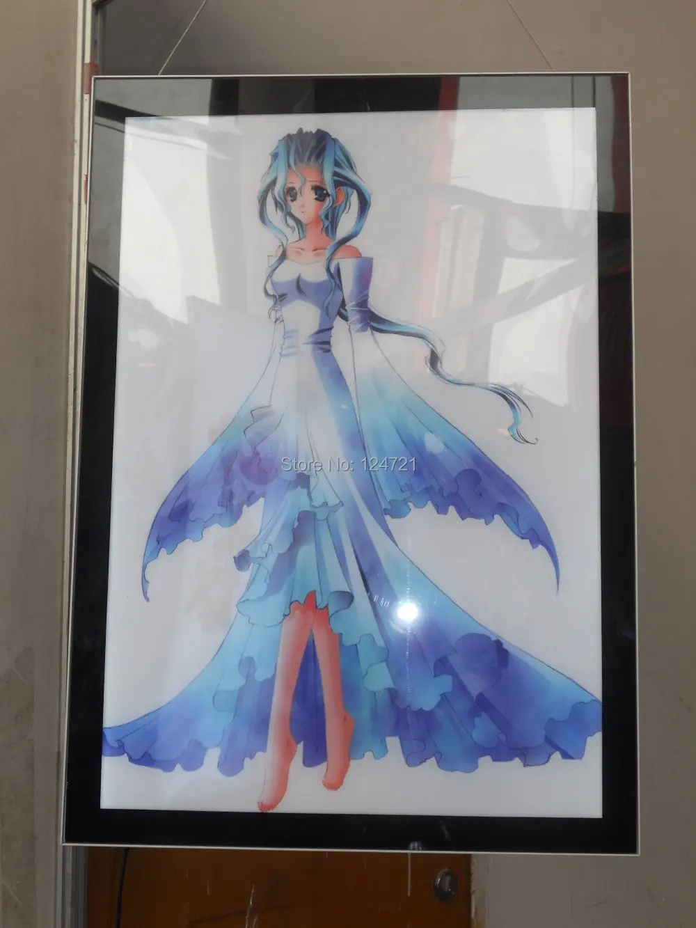 Алюминиевый дисплей рамки А4 рекламная Магнитная LED Супер тонкая яркая световая