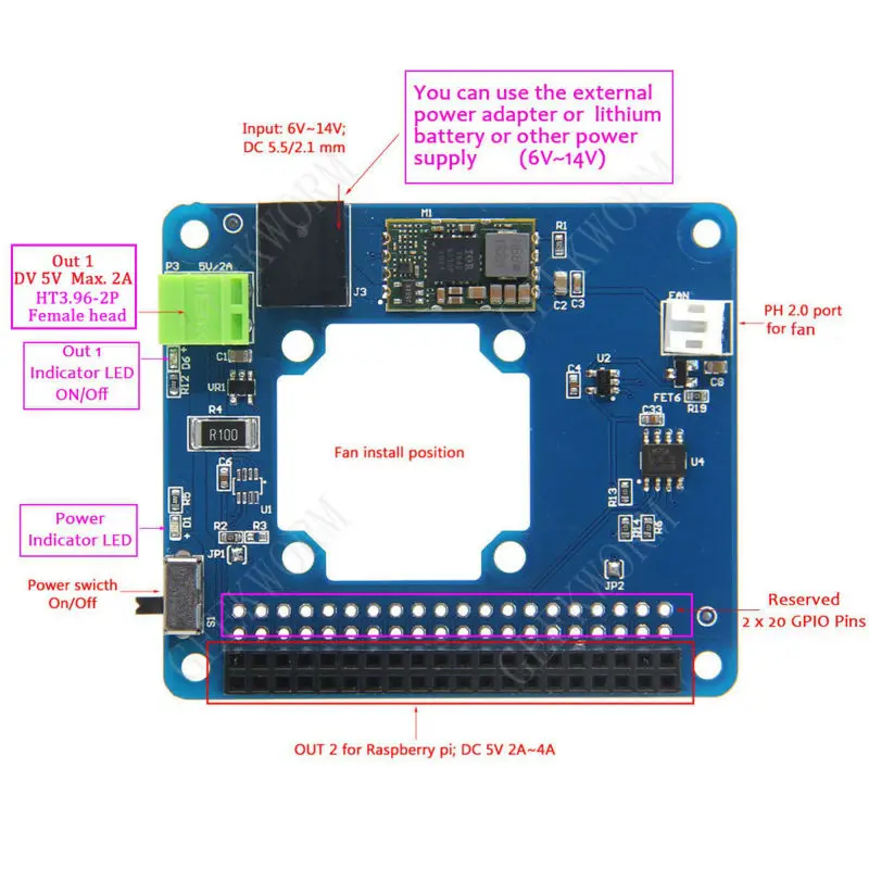 Raspberry Pi 4 Модель B/3B +(Plus)/3B программируемый Умный вентилятор контроля температуры +