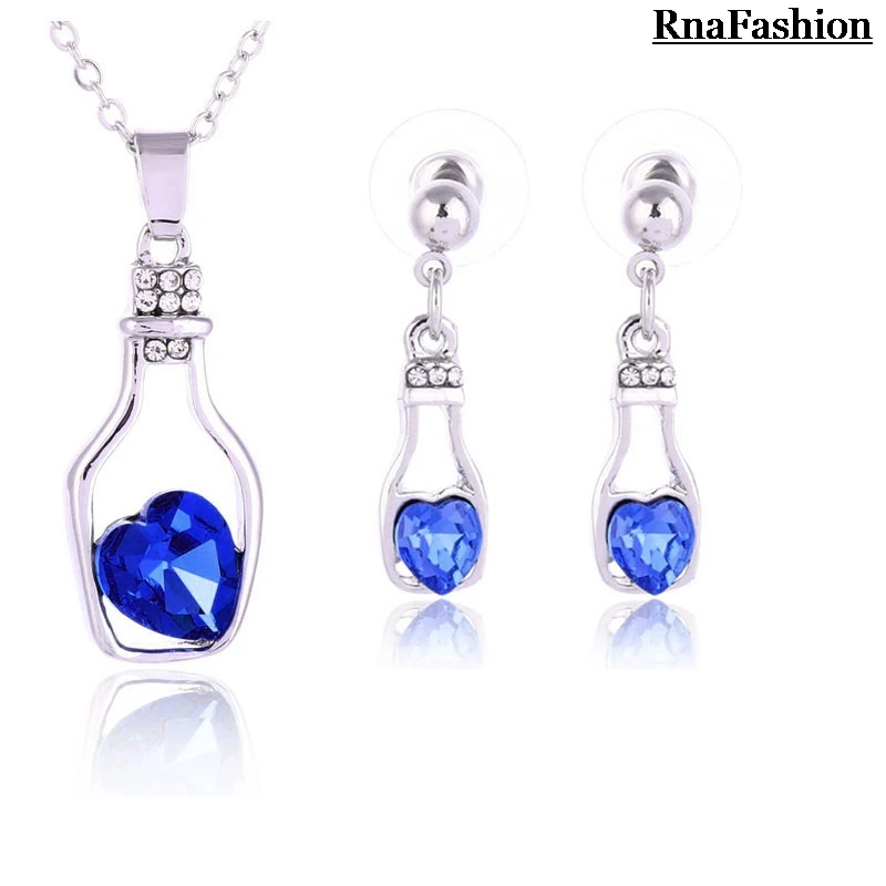 RNAFASHION ювелирные изделия оптом Австрийские кристаллы серьги гвоздики Ожерелье