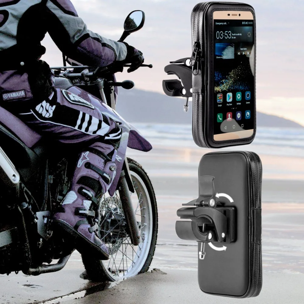 

Rain-proof Phone Bag Motorcycle Phone Holder Stand Clip Mount Support Moto
