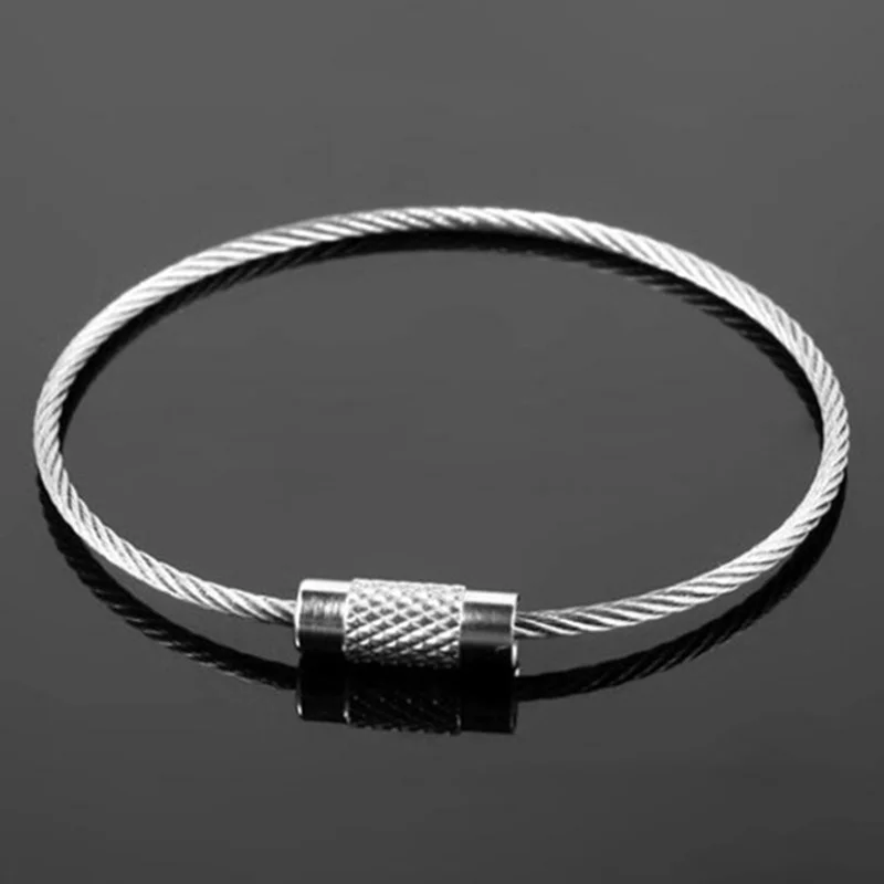 5 шт. закручивающаяся проволока из нержавеющей стали брелок для ключей трос