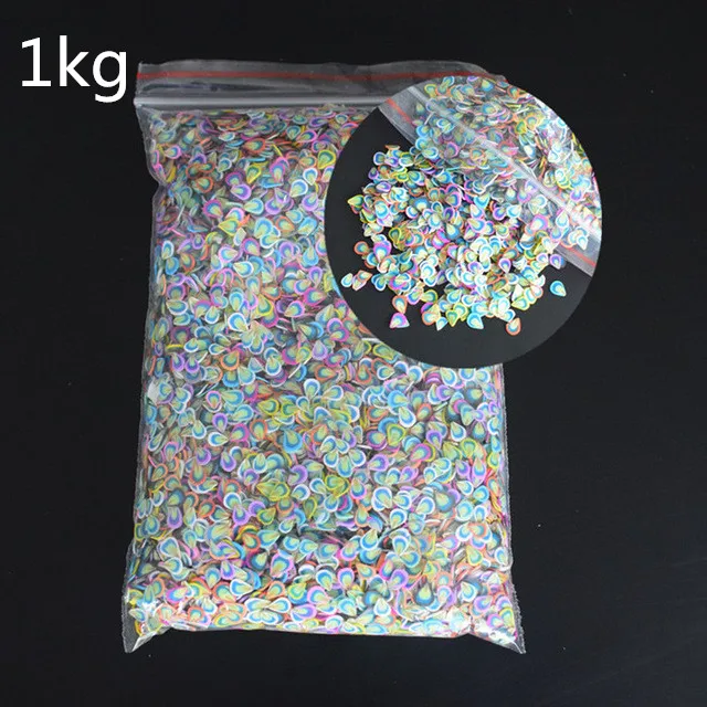 Feather-1kg 1 кг 100000 ПК 3D Полимерная глина крошечный Fimo игровое тесто с изображением клубники фруктов ломтики Smile, Love Heart ногти "сделай сам", художественные украшения сделай сам принадлежности - Цвет: Feather-1kg