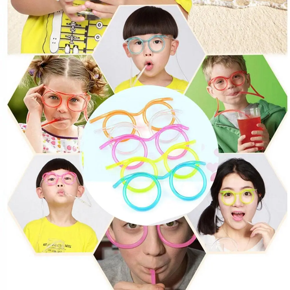 Лидер продаж! Забавные мягкие очки Уникальная гибкая трубка для питья аксессуары