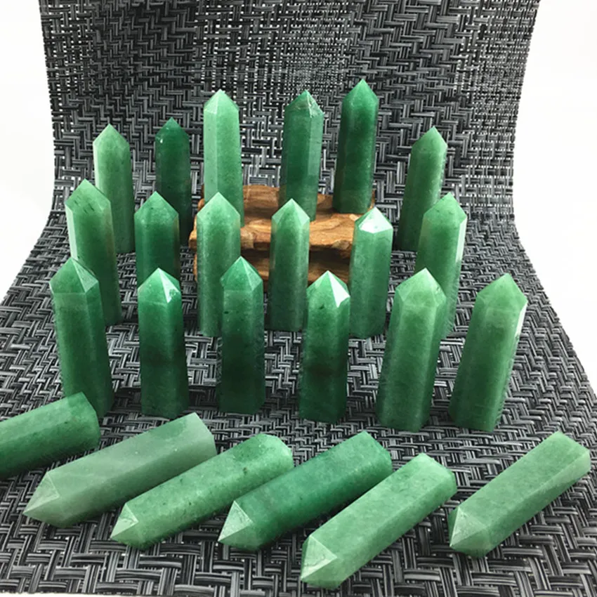 

Natural green Dongling jade quartz crystal point wand crystal quartz obelisk reiki healing energy gemstone for home decora