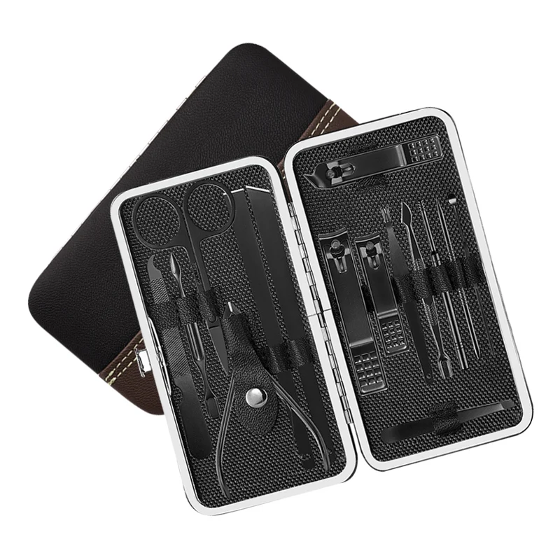 

Professional Manicure Pedicure Set Nail Clippers Kit Stainless Steel 15 in 1 Portable Travel Grooming Kit for Men / Women NT130