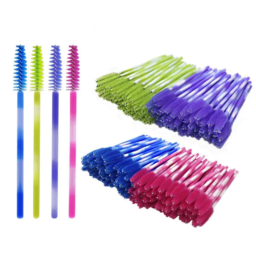 

500pcs makeup brushes nylon disposable eyelash brushes plastic eyelashes extension brush sets & kits colorful Eyelash Comb Brush