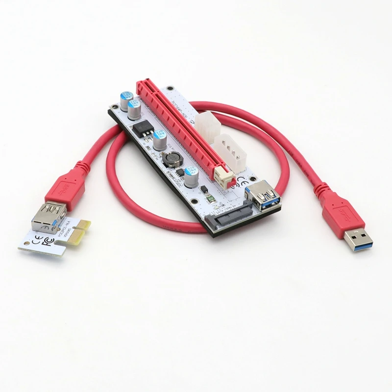 60CM VER008S PCI-E 1X to 16X Extender 008S PCIE Riser Card с 4-контактным 6-контактным интерфейсом питания