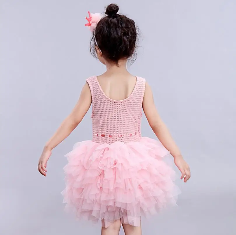 New 2019 Baby Girls Summer Pink Ball Vest Dance Dress Kids Sweet Dresses 4 pcs/lot Wholesale Free Shipping | Детская одежда и