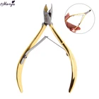 Monja золотые наклейки для ногтей из нержавеющей стали кутикулы кусачки толкатель ножницы омертвевшая кожа удаление очистки DIY Инструменты для маникюра