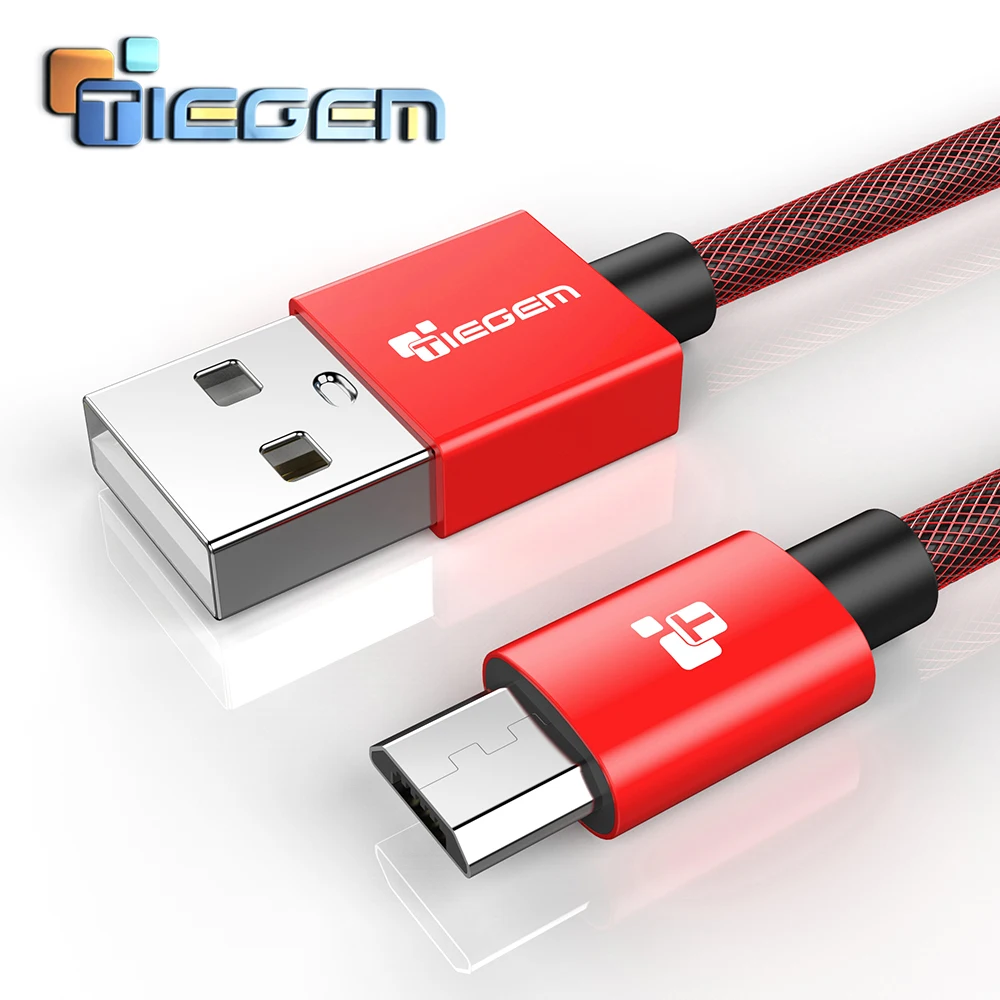 Кабель Micro usb Tiegem в нейлоновой оплетке USB кабель для быстрой зарядки и передачи