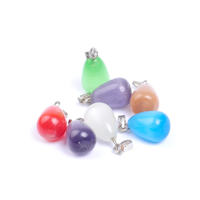 Подвеска кошачий глаз 10 шт./лот много цветов подвеска из опалового камня в форме