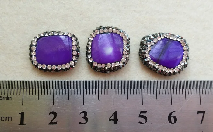 10 шт. бусины из натуральной ракушки друзы с паве Стразы Кристалл соединитель