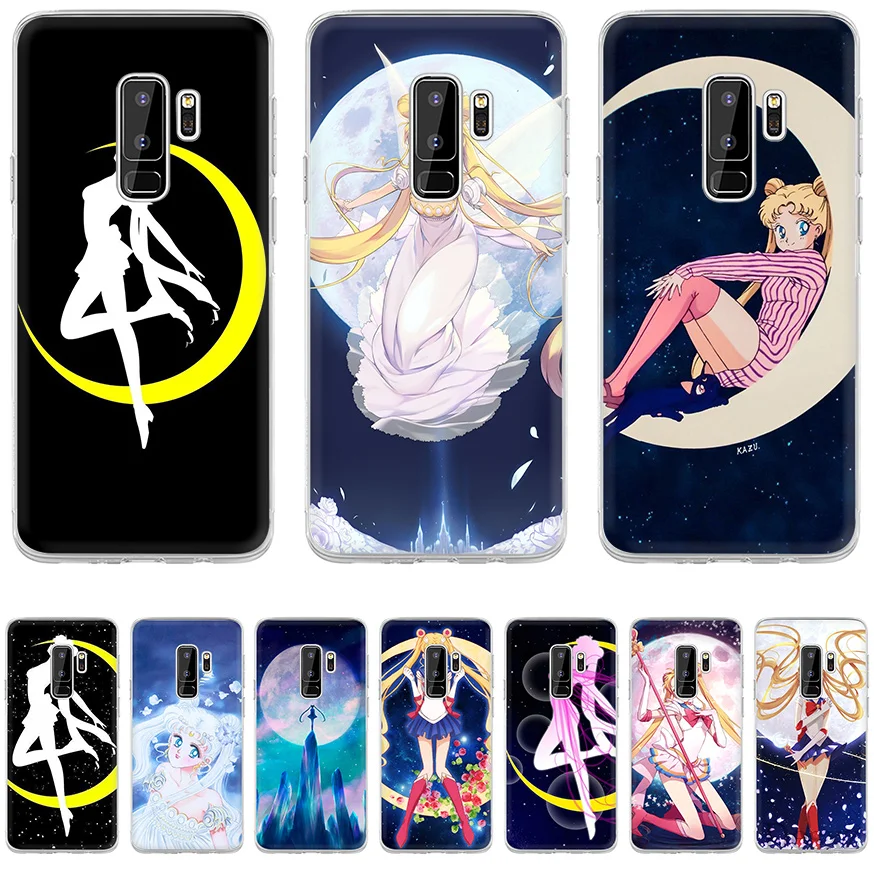 Tpu чехол для samsung A7 A9 A10 A20 A30 A40 A50 A60 A70 A5 A6 A8 Plus J3 J5 J6 J7 красивый Забавный Сейлор Мун |