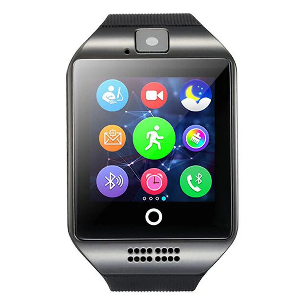 Q18 Шагомер Смарт часы с Сенсорный экран Камера TF Bluetooth SmartWatch для Android IOS Телефон |