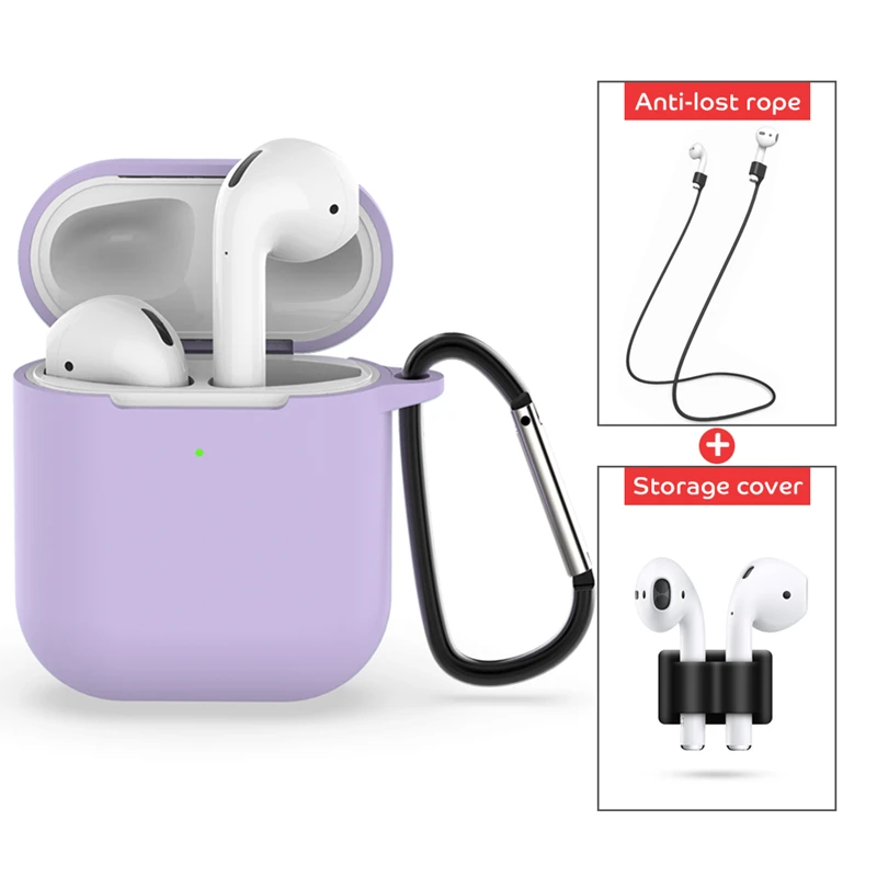 A08 Новинка, чехол для наушников Airpods 2, чехол для Airpods 2, силиконовый чехол s, тонкий чехол для Air Pods 2, Противоударная зарядная коробка с крюком - Цвет: A08