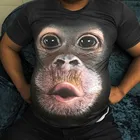 Футболка мужская с круглым вырезом и коротким рукавом, брендовая футболка с изображением животного с 3D-принтом обезьяныльва, большие размеры, лето