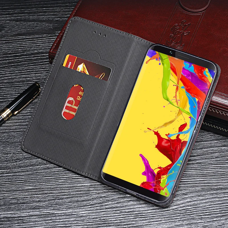 Роскошный кожаный чехол книжка с держателем для карт UMI Umidigi S2/Кристальный ретро