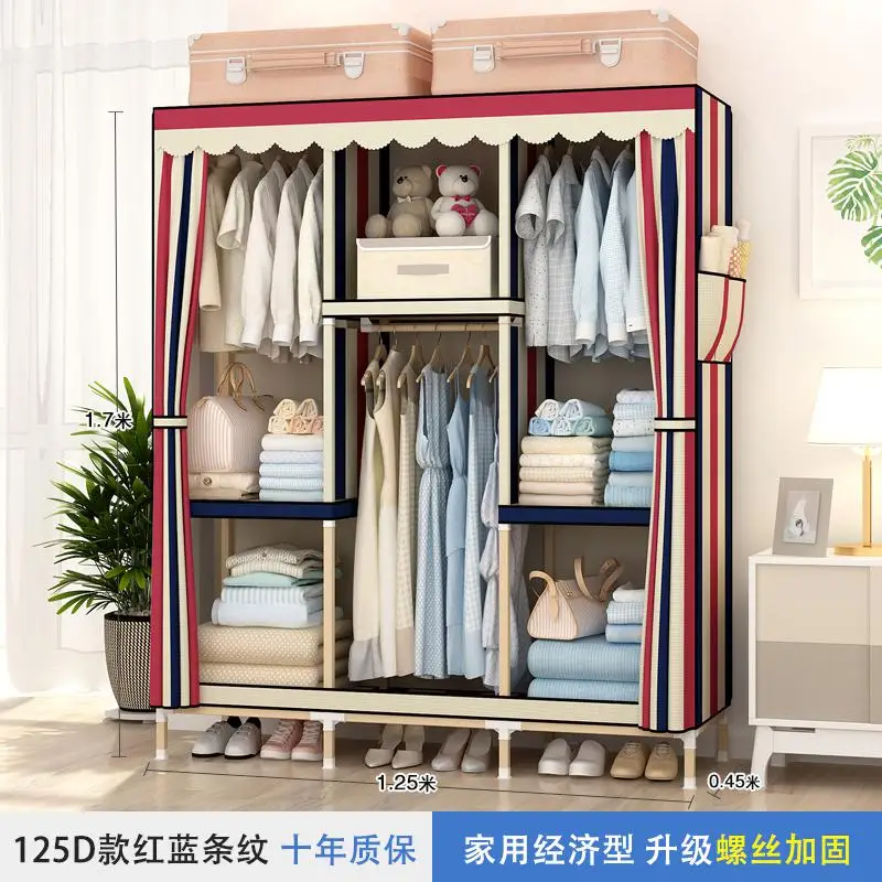 style15 Шкаф из цельного дерева в сборе, ткань Оксфорд, простой современный экономичный домашний шкаф для хранения - Цвет: style15