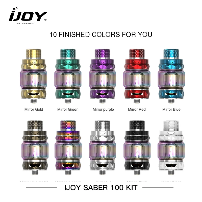 IJOY Saber 100 Вт комплект 20700 батарея Vape ручка с бриллиантом Sub Ом Танк испаритель OLED