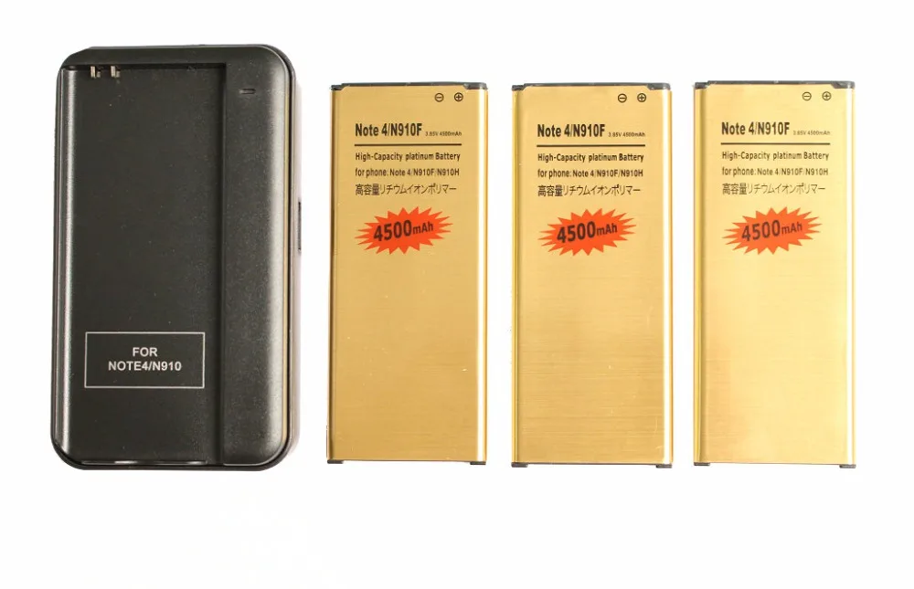 3x4500 мАч EB BN910BBE ионная Золотая батарея + зарядное устройство для Samsung Galaxy Note