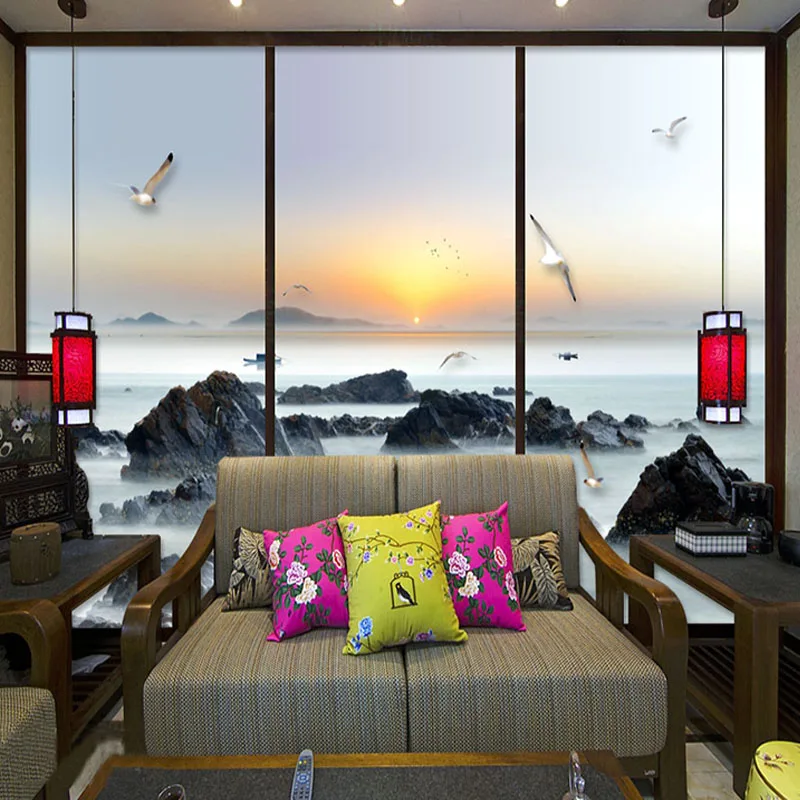 Пользовательские фрески обои 3D классические чернила пейзаж фото стена Ткань