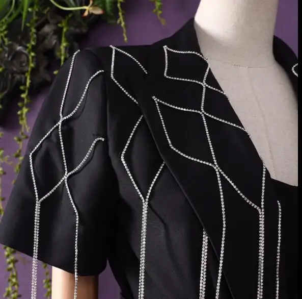 GETSRING Женский блейзер весенняя куртка длинный костюм Блейзер Алмазная цепочка с