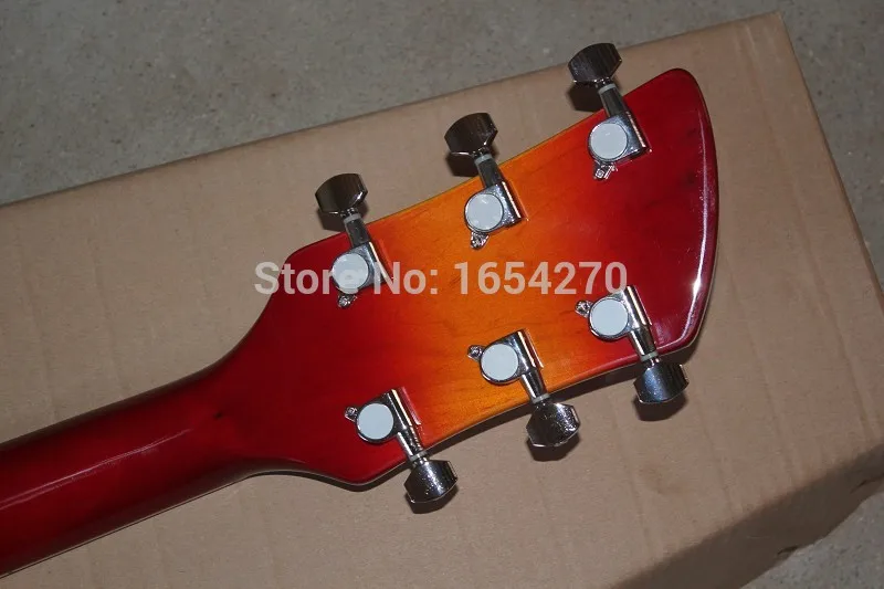 Free shipping Top Quality Rick Semi-Hollow Sky Sunburst Ricken Guitar 3 Pickups R Tremolo Electric In Stock 150604 | Спорт и