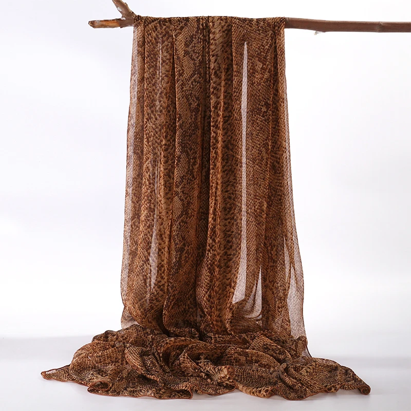 Женский шарф со змеиным принтом зимний женский Универсальный Длинный