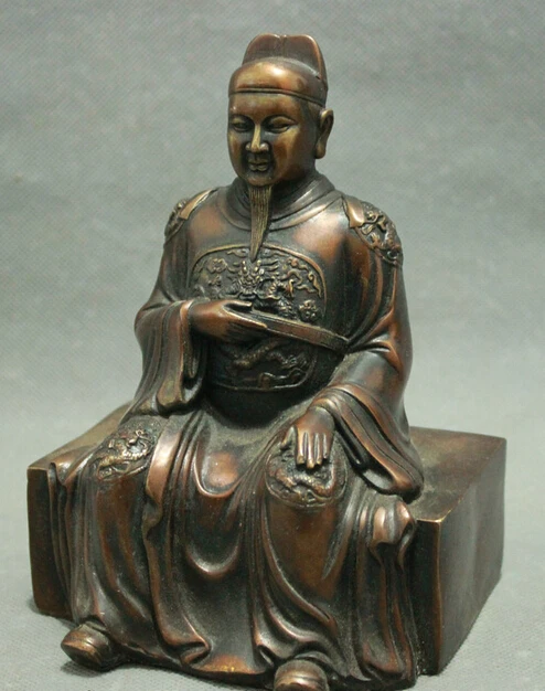 Народное искусство Китая Бронзовая голова дракона сидя вен Чанг император