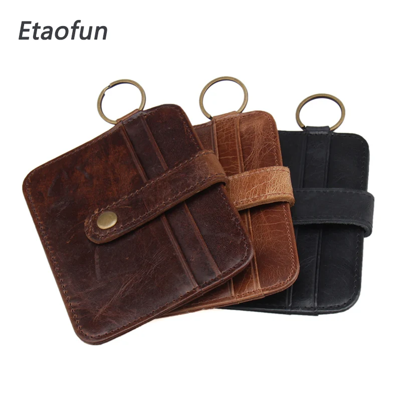 Etaofun модный бренд корова натуральная кожа держатель для карт кредитная карта
