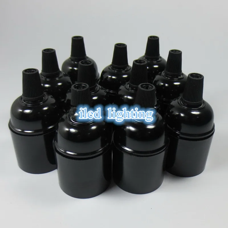 

10Pcs/lot E27 bakelite light bulb base lamp holder E27 black lamp socket