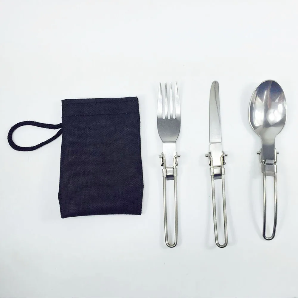 Горы за горы открытый нержавеющей стали складной Вилка ложка нож для