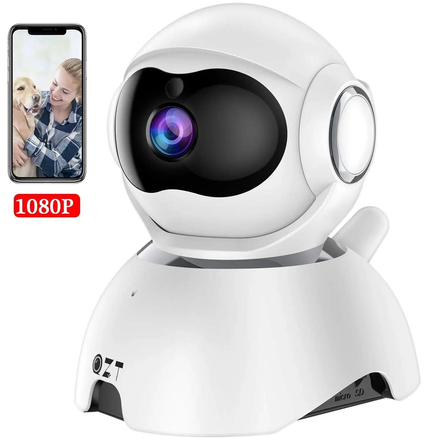 Купольная IP камера QZT с Wi Fi 1080P беспроводная инфракрасная ночного видения для