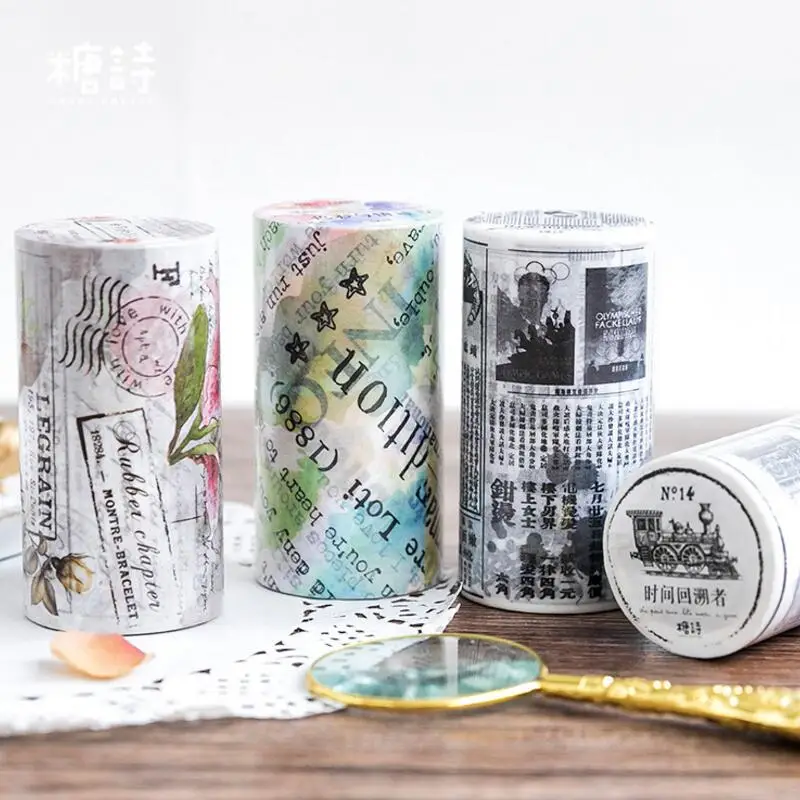 80 мм широкая творческая винтажная газета/ретро Цветочная живопись рукопись