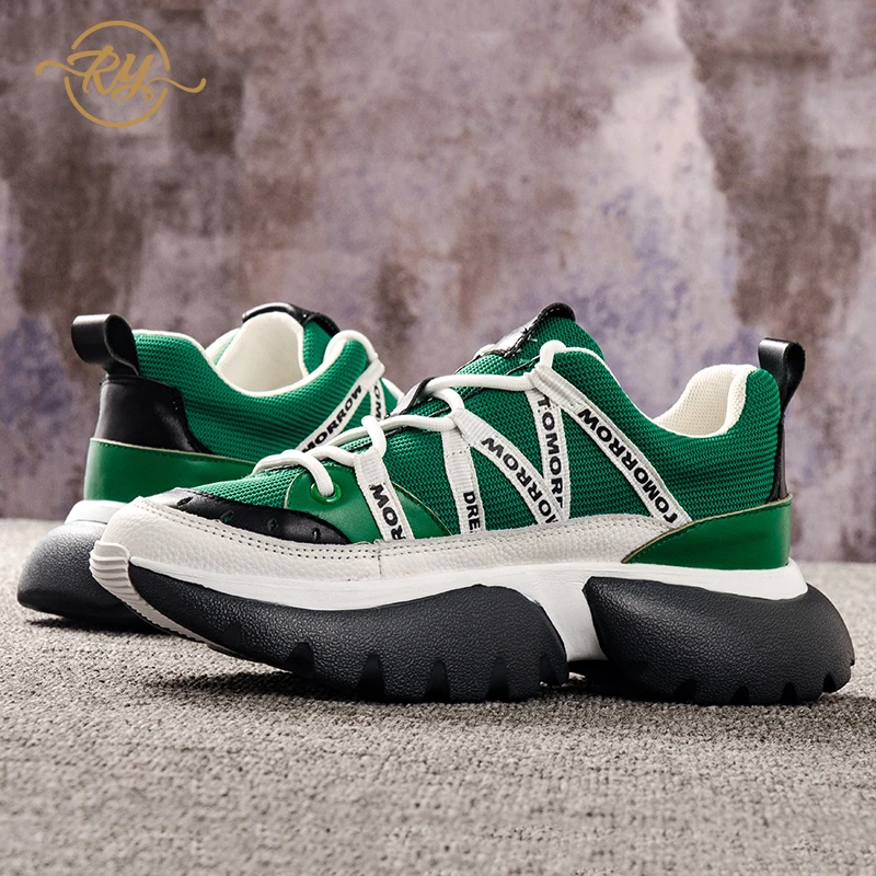 RY-RELAA женские кроссовки из натуральной кожи модные на платформе белая обувь