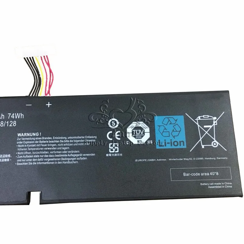 JIGU     4ICP9/38/128 GMS-C40 961TA005F ForRAZER Blade Pro 2013 17 2015 RZ09-00991101 00991102 01171E11