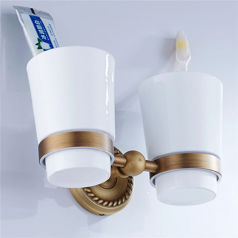 Лейден Высокое Качество Латунные античные Двойные держатели для стаканчиков с