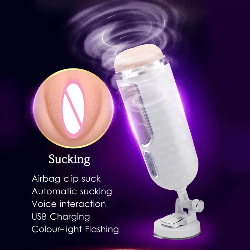 HISO Airbag Clip Suck Male Masturbator Men Voice TPE Masturbation Cup Automatic Sucking Machine Artificial Vagina Pussy Sex Toys on - ХИСО Вакуумный мастурбатор с креплением на воздушной подушке и функцией сосания с голосом мужчины, мастурбатор из TPE для