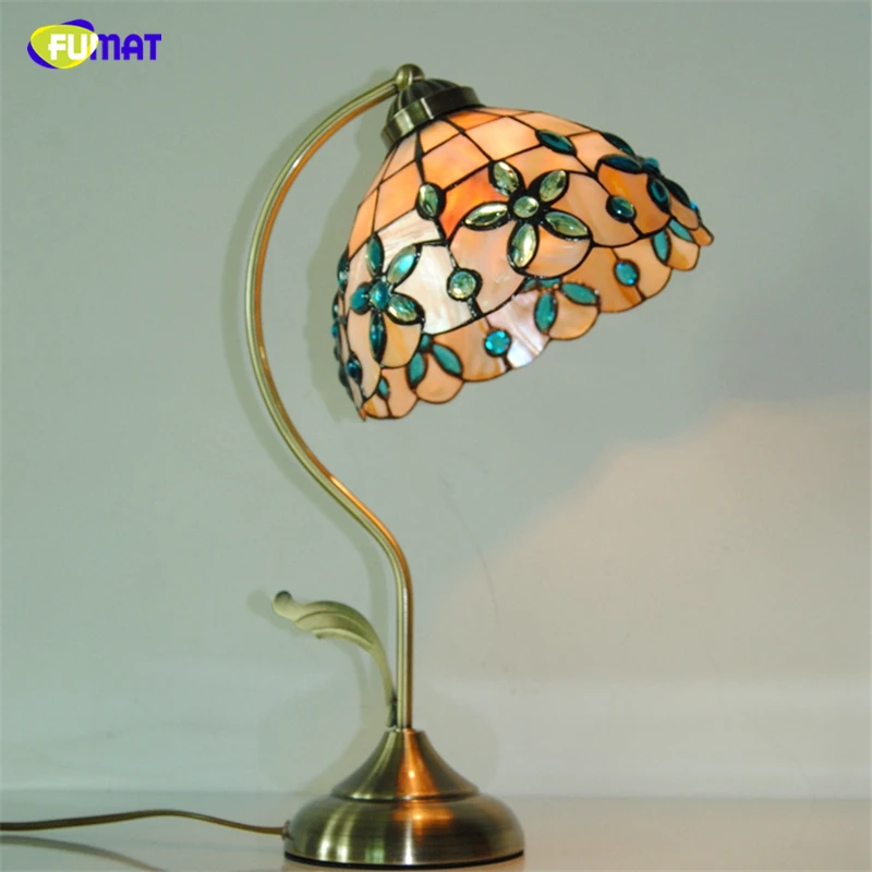 Настольная лампа FUMAT 8 &quotс голубыми цветами в европейском стиле ручная работа арт