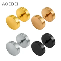 314mm fake piercing tunnels black surgical steel fake plug cheater ear plugs gauge earring body jewelry falso plug stretching