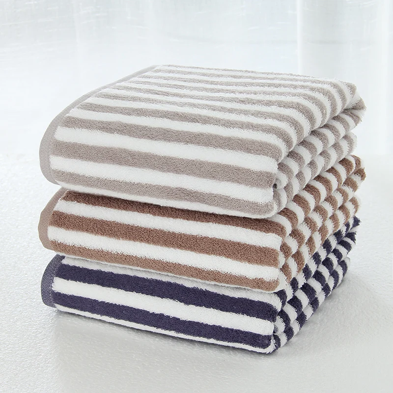 New arrival 3pcs/set Wipe hand Wash face Take bath Towel 100% cotton eco-friendly Simple stripe beach set Series | Дом и сад