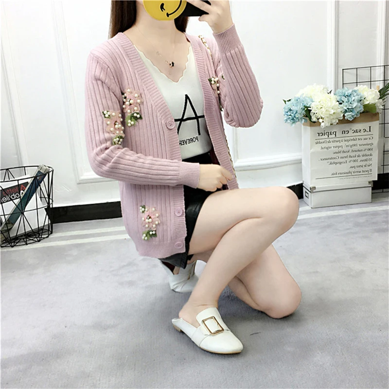 Женский вязаный свитер большого размера на весну и осень модный Свободный