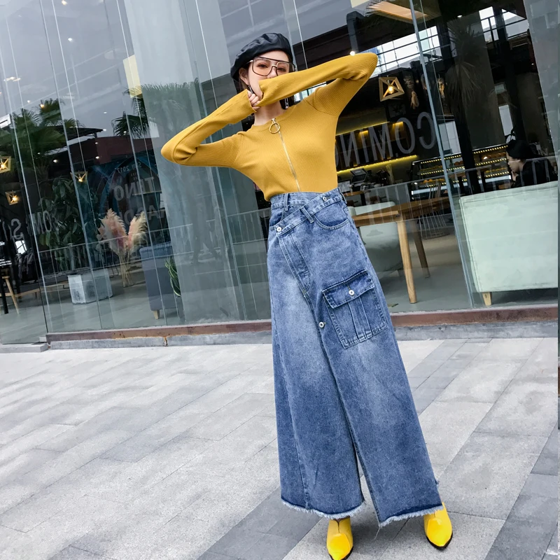 Бесплатная доставка 2019 Новая мода Высокая талия Длинное Макси ТРАПЕЦИЕВИДНОЕ S L