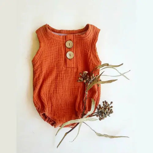 Комбинезон на пуговицах для маленьких мальчиков и девочек однотонный комбинезон