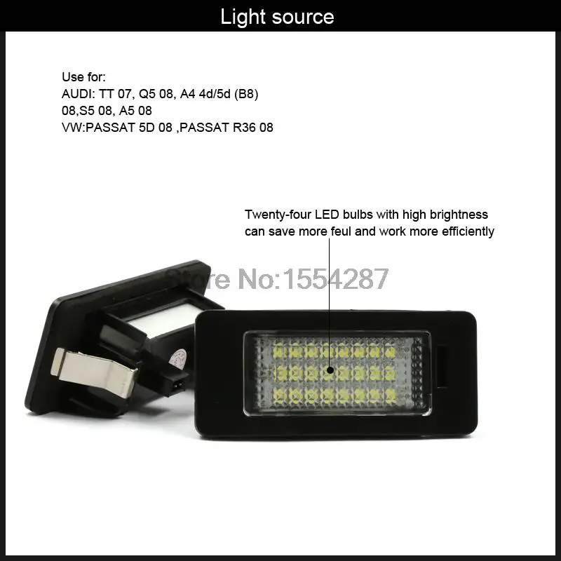 2x автомобилей номерных знаков свет 24 SMD светодио дный комплект пригодный для Audi A4